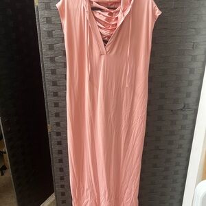 Pink Sleeveless Maxi Dress